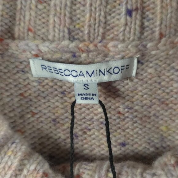 NWT‎ REBECCA MINKOFF EXTRA FINE MERINO WOOL ALPACA Cowl Nk ERID Sweater SMALL - Picture 4 of 11